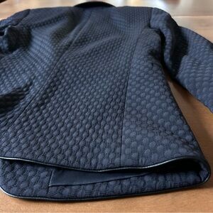 AKRIS Textured Wool Blazer Midnight Blue